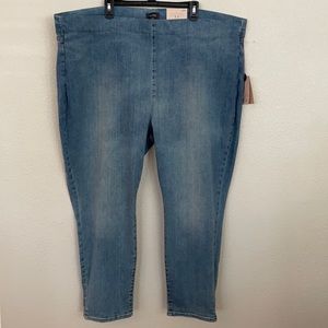 NYDJ Pull-On Skinny Ankle Light Wash Denim Jeans Plus Size 28W